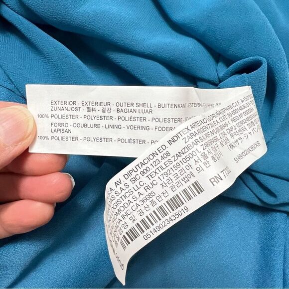 Zara Turquoise Sleeveless Maxi Dress NWT XS - Picture 6 of 7